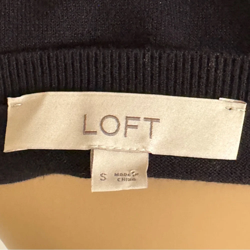 LOFT Blouse Dressy Casual Black Rayon Blouse Shirt Top Sz Small - Picture 10 of 11